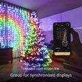 Christmas Curtain Lights 210 RGB+W Leds - App-Controlled, Sync with Music, Indoor & Outdoor Use, Compatible with Google Assistant, Amazon Alexa, Apple Homekit, Bluetooth & Wifi Connectivity