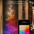 Light Tree App Controlled Black Wire Door Mounting Christmas Tree Indoor and Outdoor Smart Home Lighting Decoration, Multicolor, 70 RGB and White LED, 6.5Ft