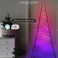 Light Tree App Controlled Black Wire Door Mounting Christmas Tree Indoor and Outdoor Smart Home Lighting Decoration, Multicolor, 70 RGB and White LED, 6.5Ft